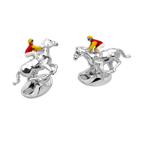 DEAKIN & FRANCIS Silver Horse & Jockey Cufflinks