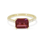 Load image into Gallery viewer, 14K Yellow Gold Garnet and Diamond Ring