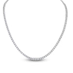 Load image into Gallery viewer, A.LINK 18K White Gold Matinee Diamond Abbracci Tennis Necklace 7.35cttw 18"