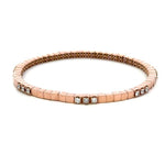 Load image into Gallery viewer, Stretchable 18K Rose Gold Bracelet With Diamond Stations