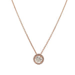 Load image into Gallery viewer, 14K Rose Gold Diamond Halo Necklace