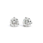 Load image into Gallery viewer, 14K White Gold 3-prong Martini Natural Diamond Stud Earrings 2.01cttw
