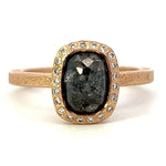 Load image into Gallery viewer, TODD REED 18K Rose Cut Natural Diamond Halo Ring