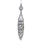 Load image into Gallery viewer, 18K White Gold Diamond Open Scroll Drop Necklace