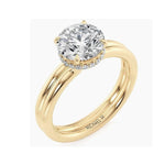 Load image into Gallery viewer, MICHAEL M 18K Yellow Gold Double Band Engagement Ring