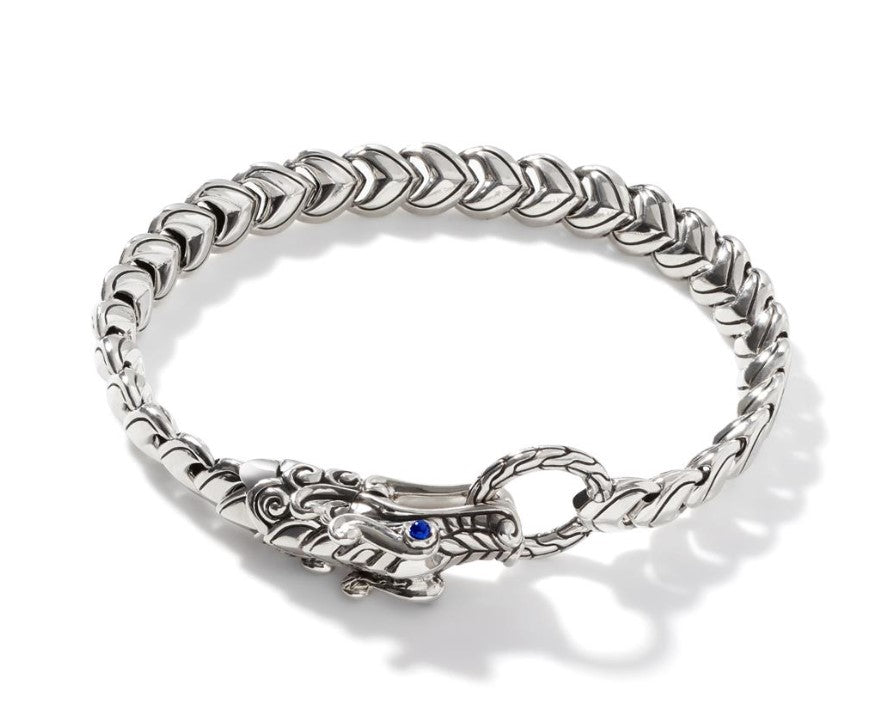 Legends Naga Silver And Blue Sapphire Dragon Bracelet