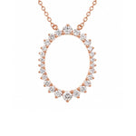 Load image into Gallery viewer, 18K Rose Gold Open Circle Diamond Necklace