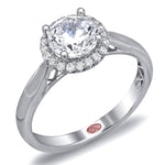 Load image into Gallery viewer, 18K White Gold Diamond Halo Engagement Ring