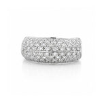 Load image into Gallery viewer, 18K White Gold Knife-Edge Dome Diamond Ring