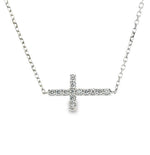 Load image into Gallery viewer, Horizontal Diamond Cross Necklace