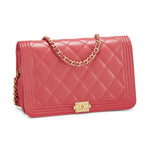 Load image into Gallery viewer, Pre-Owned CHANEL Lambskin Quilted Boy Wallet On Chain