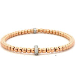 Load image into Gallery viewer, Stretchable Gold Bead &amp; Diamond Bracelet
