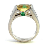 Load image into Gallery viewer, 18K White Gold Yellow Sapphire and Diamond Fashion Ring - FINAL SALE