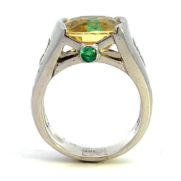 Yellow Sapphire and Diamond Fashion Ring