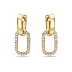 Load image into Gallery viewer, 18K Yellow Gold Oval Link Diamond Drop Earrings