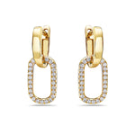 Load image into Gallery viewer, 18K Yellow Gold Oval Link Diamond Drop Earrings