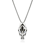 Load image into Gallery viewer, JOHN HARDY Naga Pendant Necklace, Sterling Silver, Blue Sapphire, 2.7mm