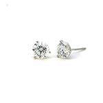 Load image into Gallery viewer, 14K White Gold Lab Grown Diamond Stud Earrings - 2.11cttw