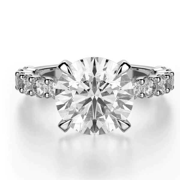 Crown Hidden Halo Engagement Ring