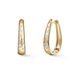 Load image into Gallery viewer, MEMOIRE 18K Yellow Gold Luna Scattered Diamond Gypsy Hoop Earrings