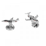 Load image into Gallery viewer, DEAKIN & FRANCIS Silver Jet Cufflinks - FINAL SALE