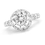 Load image into Gallery viewer, 18K White Gold Diamond Halo Engagement Ring