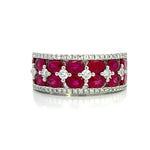 Load image into Gallery viewer, 18K White Gold Ruby and Diamond Ring