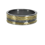 Load image into Gallery viewer, TODD REED Men's Silver and 18K Band