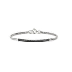 Load image into Gallery viewer, JOHN HARDY Essential Pavé Bracelet, Sterling Silver, Black Sapphire, 2.5MM