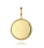 Load image into Gallery viewer, 14K Yellow Gold Round Personalized Medallion Pendant