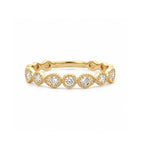 Load image into Gallery viewer, MEMOIRE 18K Yellow Gold Vintage Pear and Round Stackable Band
