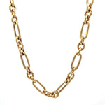 Load image into Gallery viewer, 14K Yellow Gold Oval and Textured Round Link Chain Necklace