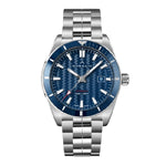 Load image into Gallery viewer, NORQAIN Adventure Sport 42mm Watch, Blue Pattern Dial and Stainless Steel Bracelet
