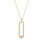 Load image into Gallery viewer, MICHAEL M Pave Diamond Longline Link Pendant
