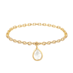 Load image into Gallery viewer, 18K Yellow Gold Rosecut Diamond Dewdrop Chain Ring