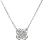 Load image into Gallery viewer, 14K White Gold Diamond Clover Necklace
