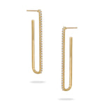 Load image into Gallery viewer, Elongated Diamond Hoop Earrings