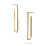 Load image into Gallery viewer, Elongated Diamond Hoop Earrings
