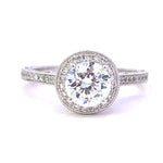 Load image into Gallery viewer, BEVERLY K 18K White Gold Diamond Vintage Halo Engagement Ring