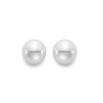 Load image into Gallery viewer, MASTOLONI 9- 9.5mm White Freshwater Pearl Stud Earrings in 14K White Gold
