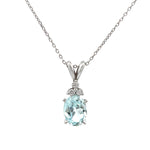 Load image into Gallery viewer, 14K White Gold Swiss Blue Topaz and Diamond Pendant