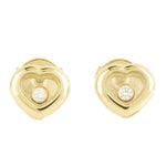 Load image into Gallery viewer, CHOPARD 18K Yellow Gold Happy Diamonds Heart Earrings