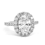 Load image into Gallery viewer, Oval Diamond Halo Engagement Ring - Proposal Ready