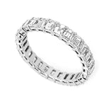 Load image into Gallery viewer, 18K White Gold Diamond Eternity Band with Emerald Cut Diamonds