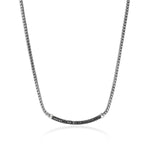 Load image into Gallery viewer, JOHN HARDY Essential Sterling SIlver Black Sapphire Pave' Bar Necklace
