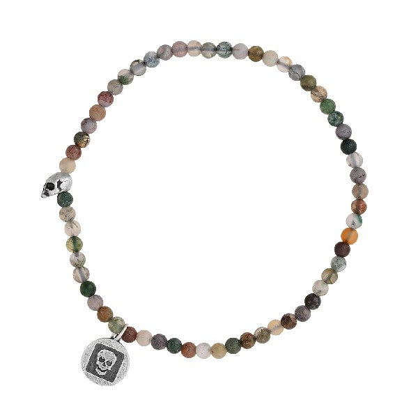 JOHN VARVATOS Skull Sterling Silver Beaded Single-Strand Bracelet, 3mm Beads