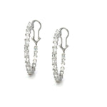 Load image into Gallery viewer, 18K White Gold Emerald Cut Diamond Hoop Earrings 4.60cttw