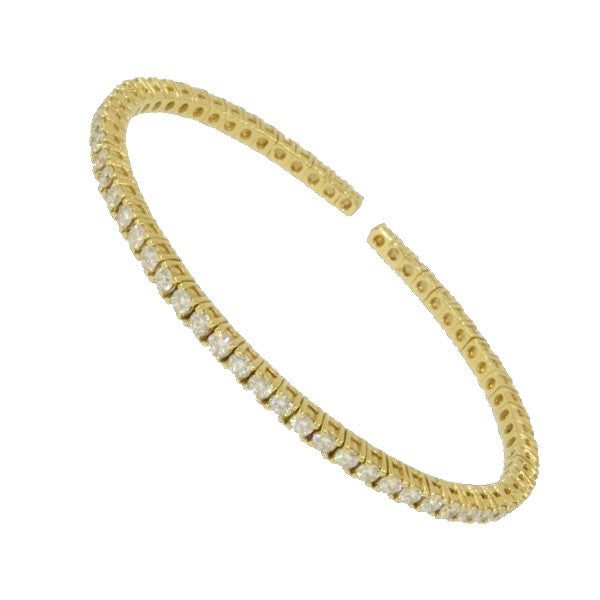 A.LINK 18K Yellow Gold Flexible Diamond Bracelet 2.98cttw