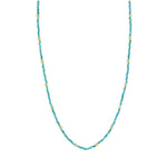 Load image into Gallery viewer, SLOANE STREET 18K Yellow Gold Turquoise Bead Necklace