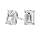 Load image into Gallery viewer, 14K White Gold Emerald Cut Natural Diamond Stud Earrings 2.04cttw